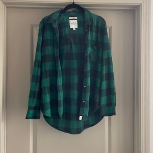 Green/Black Plaid Shirt